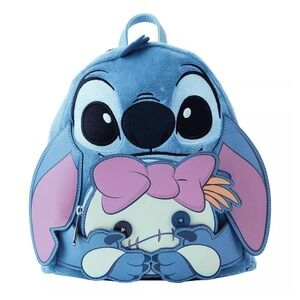 Disney Loungefly Stitch and Scrump Buddy Plush Cosplay Mini Backpack SDCC LE NWT
